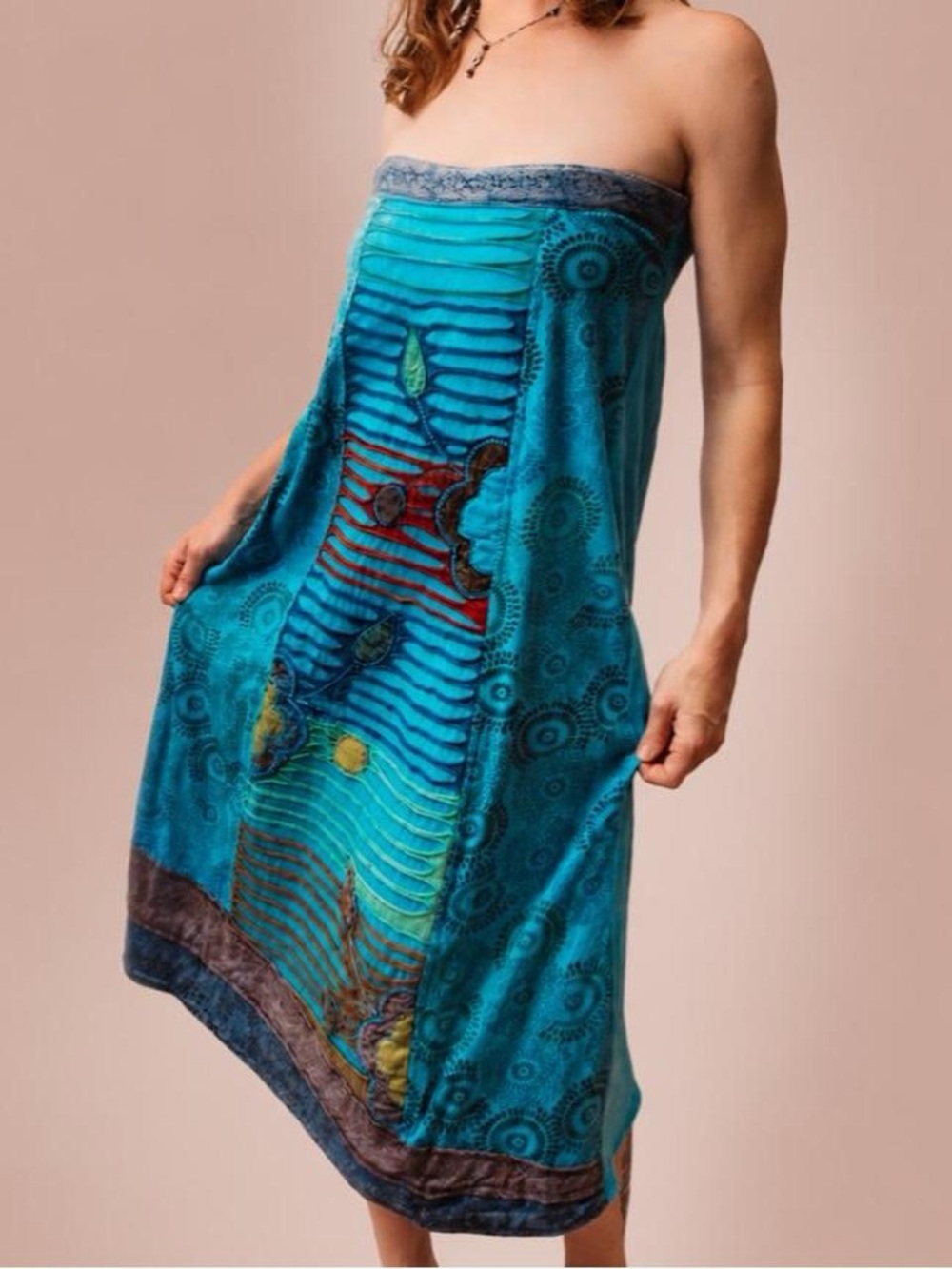 Vintage artisan tube dress / maxi skirt 💙